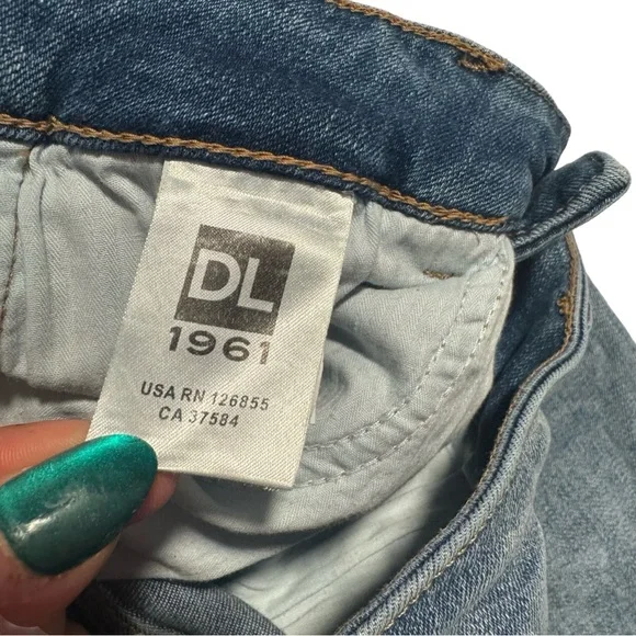 DL1961 Florence Instasculpt Cropped Belmont Blue Jeans Size 24 - Picture 5 of 9